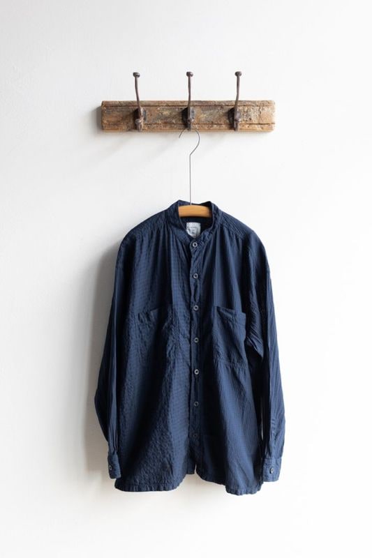 MAISON DE SOIL HOMME メゾンドソイル オム | 80s ORGANIC COTTON (BIG CHECKxSMALL CHECK) OVERDYE JACKET Col : MARINE