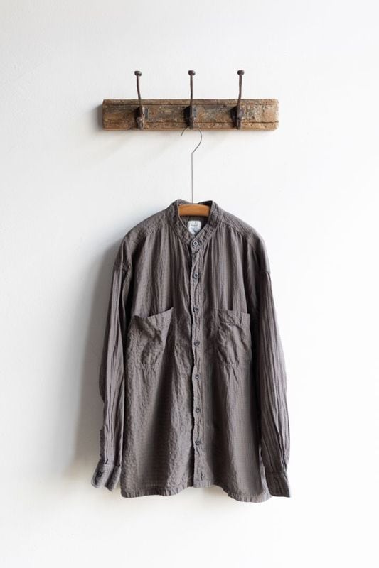 MAISON DE SOIL HOMME メゾンドソイル オム | 80s ORGANIC COTTON (BIG CHECKxSMALL CHECK) OVERDYE JACKET Col : SMOKE GREY