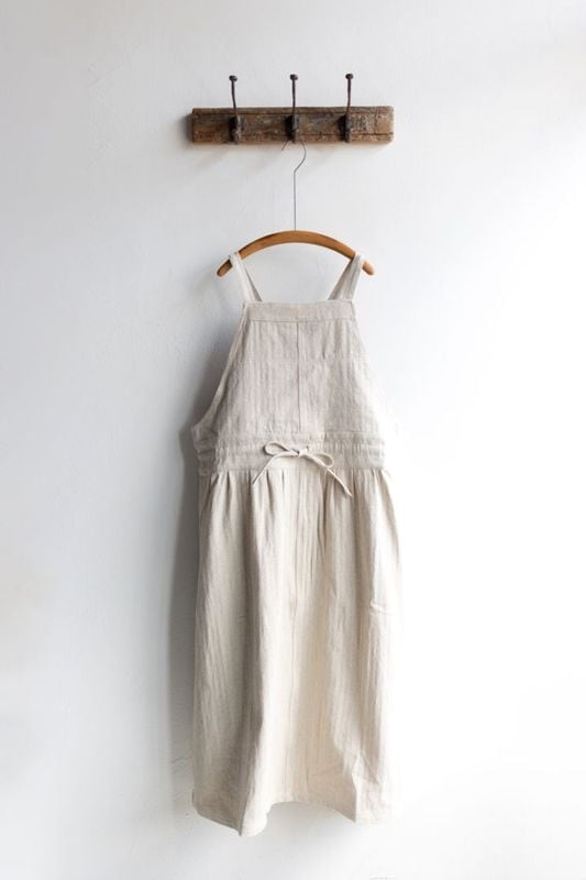 ARMEN アーメン | COTTON/LINEN HERRINGBONE APRON ONE-PIECE Col : NATURAL