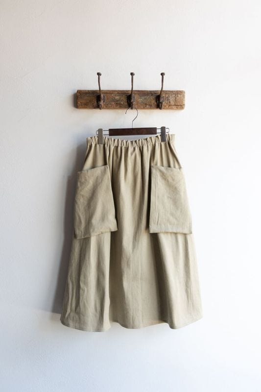 R&D.M.Co- (OLDMAN'S TAILOR) | COTTON DENIM POCKET SKIRT Col : P.Green