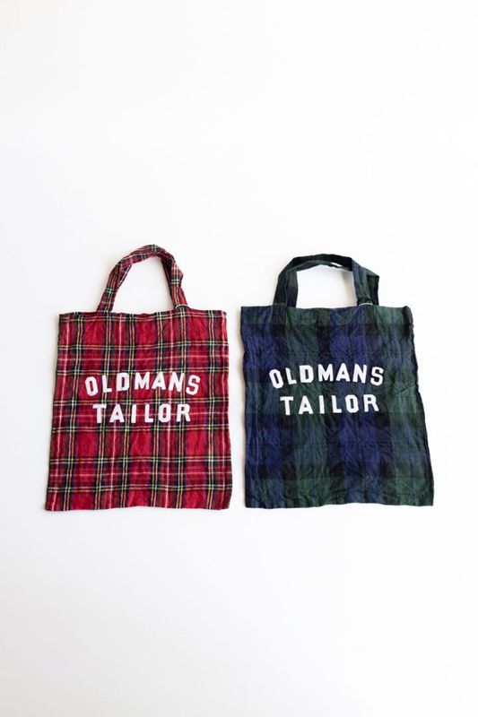 OLDMAN'S TAILOR オールドマンズテーラー | OMT PRINT LINEN MINI TOTE BAG (CHECK)