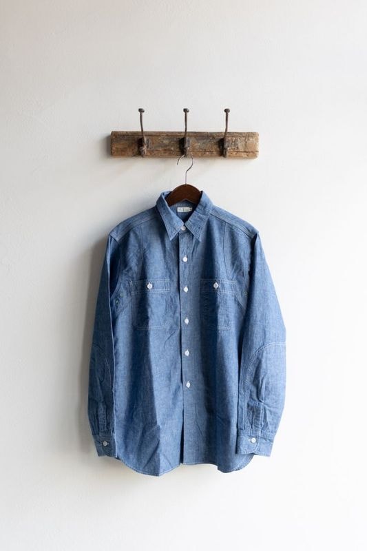 WAREHOUSE ウエアハウス | Lot.3064 VENTILATION TRIPLE STITCH CHAMBRAY SHIRTS Col : SAX