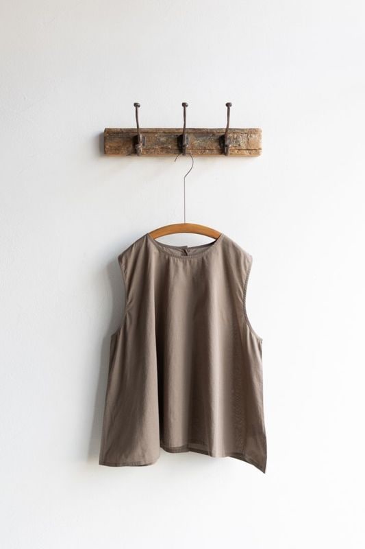 SOIL ソイル | 60s CAMBRIC PLAIN BACK OPENING NO/SL SMOCK Col : GREY KHAKI