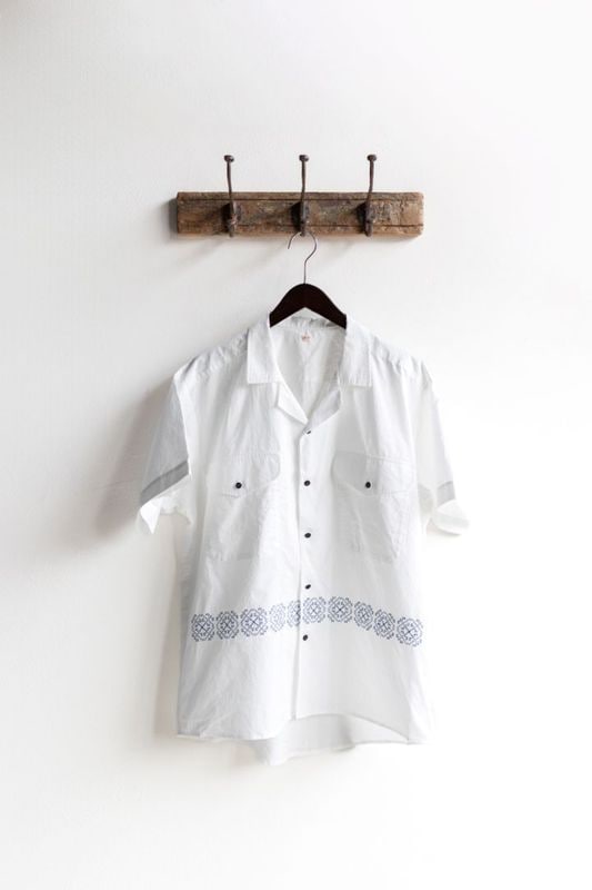 OUTIL ウティ | CHEMISIER COLETTA Col : WHITE/INDIGO EMBROIDERY