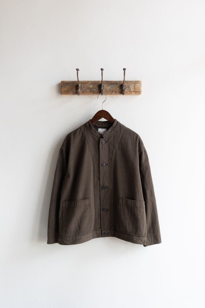 ARMEN アーメン | AUTOLOOM COTTON TWILL OVERDYE BANDED COLLAR