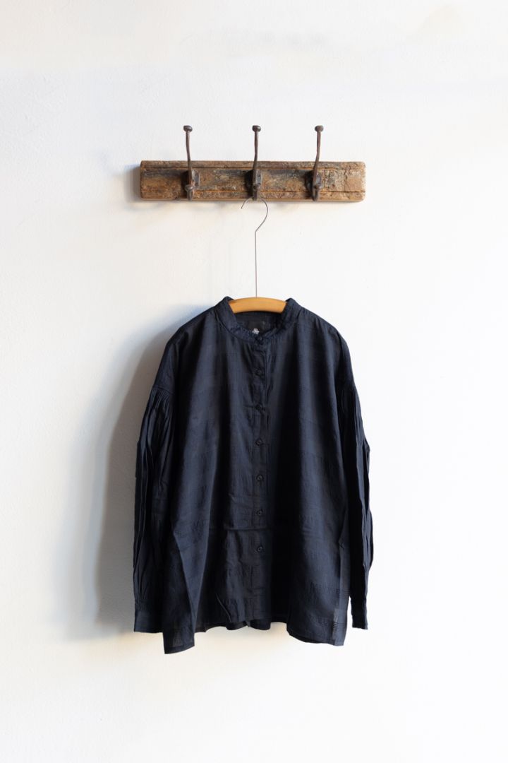 maison de soil メゾンドソイル | COTTON/SILK SELF FINE CHECK BANDED