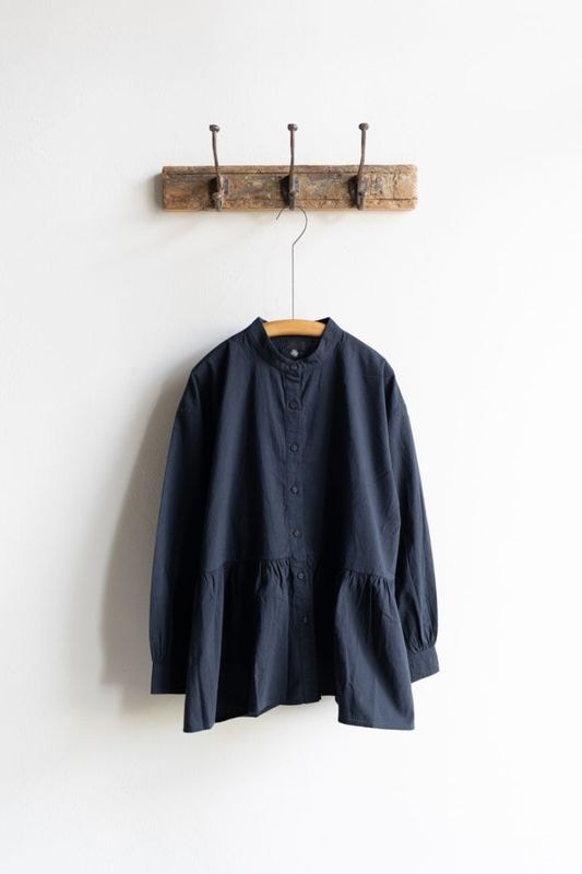 メゾンドソイル　maison de soil チェック　キュロット　ネイビー maison de soil メゾンドソイル | COTTON/SILK SELF FINE CHECK BANDED