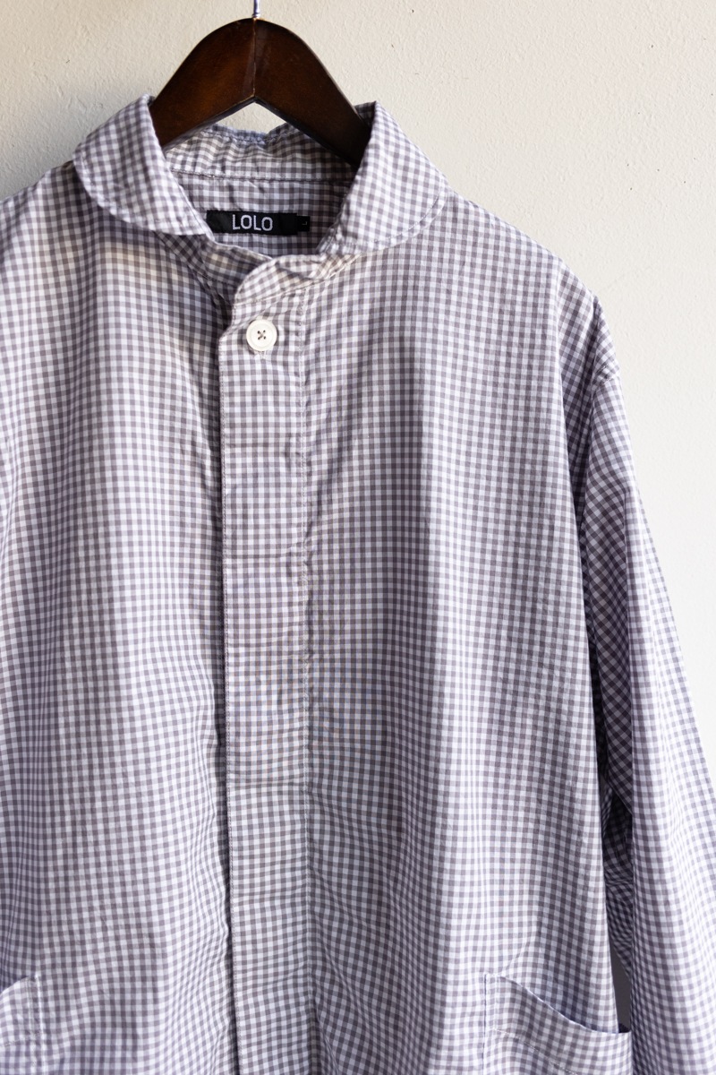 LOLO ロロ | LS-448 定番プルオーバー型 前開き 比翼シャツ ギンガム