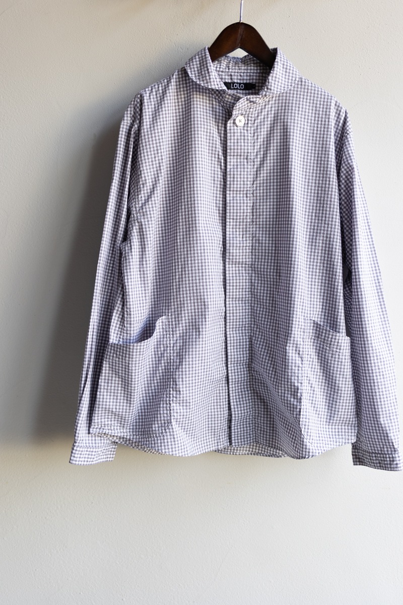 LOLO ロロ | LS-448 定番プルオーバー型 前開き 比翼シャツ ギンガム