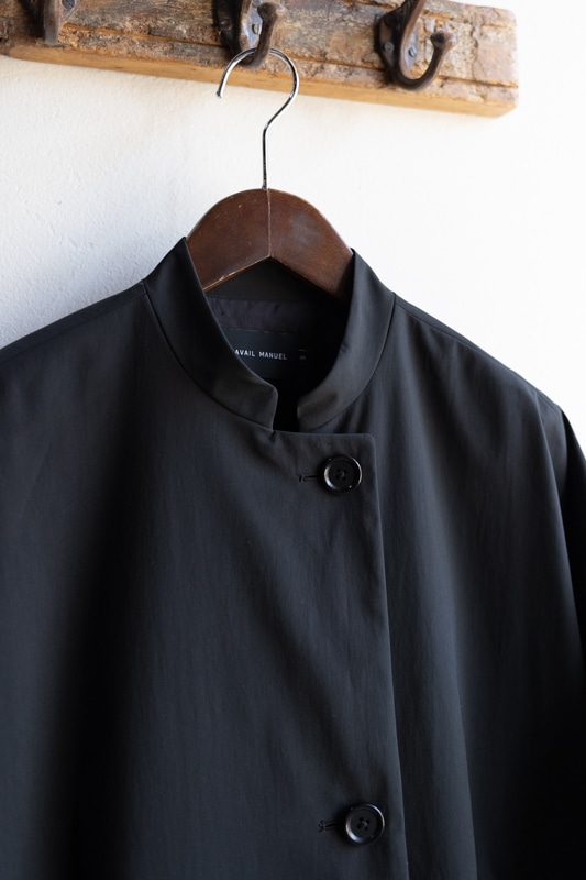 travail manuel スプリットツイル マオカラーコート M ブラック TRAVAIL MANUEL トラバイユマニュアル スプリットツイルマオ