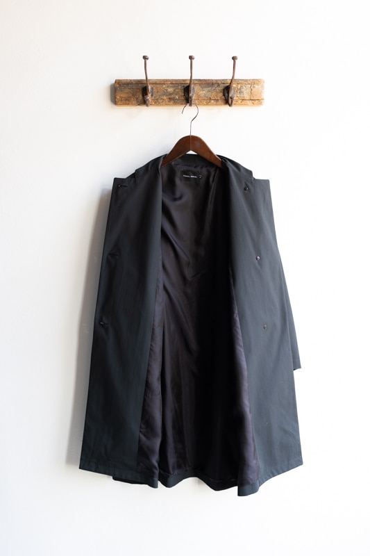 travail manuel スプリットツイル マオカラーコート M ブラック TRAVAIL MANUEL｜スプリットツイル マオカラー コート 432005-yo