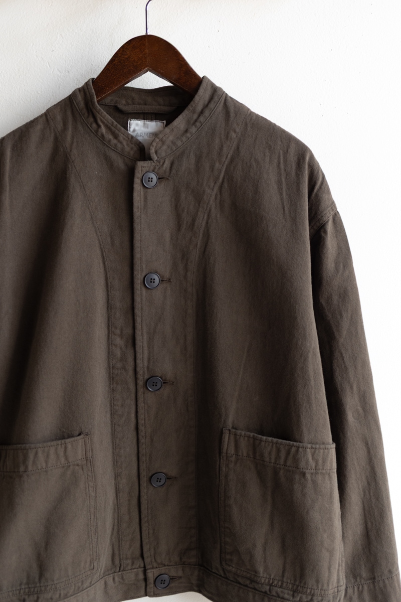 ARMEN アーメン | AUTOLOOM COTTON TWILL OVERDYE BANDED COLLAR