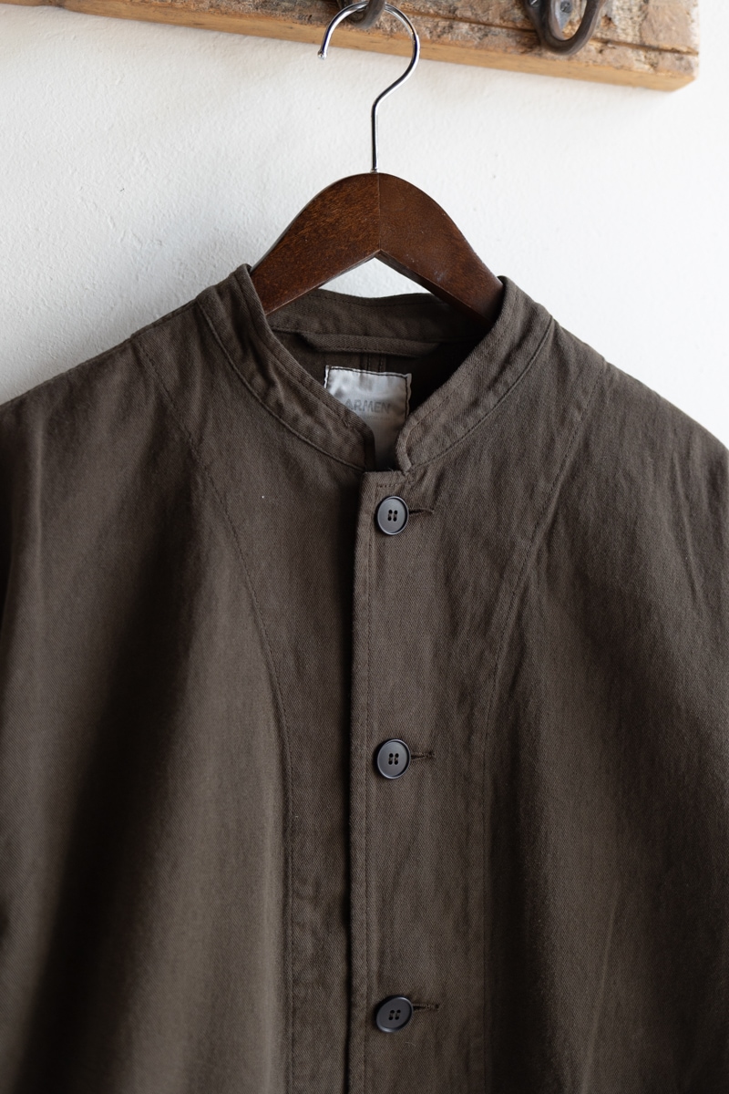 ARMEN アーメン | AUTOLOOM COTTON TWILL OVERDYE BANDED COLLAR