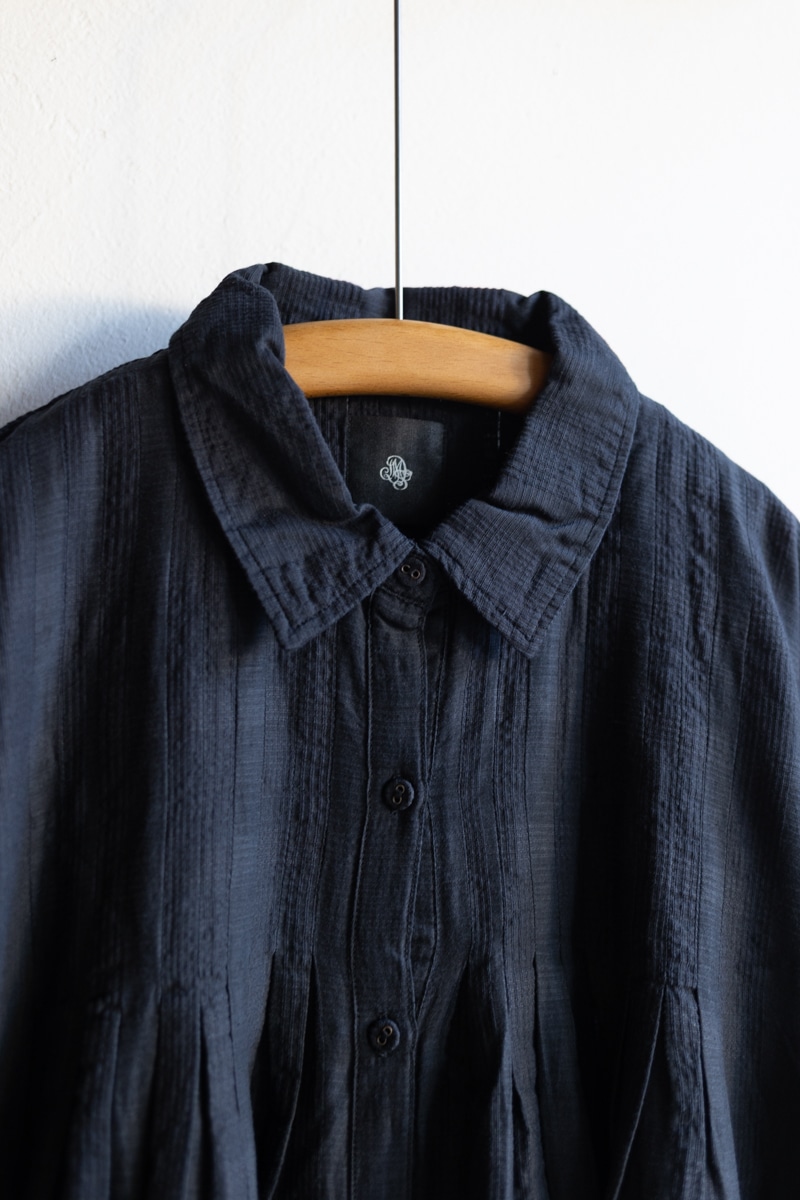 タンタン購入maison de soil(メゾンドソイル)ブラックシャツ maison de soil メゾンドソイル | COTTON/SILK SELF FINE CHECK