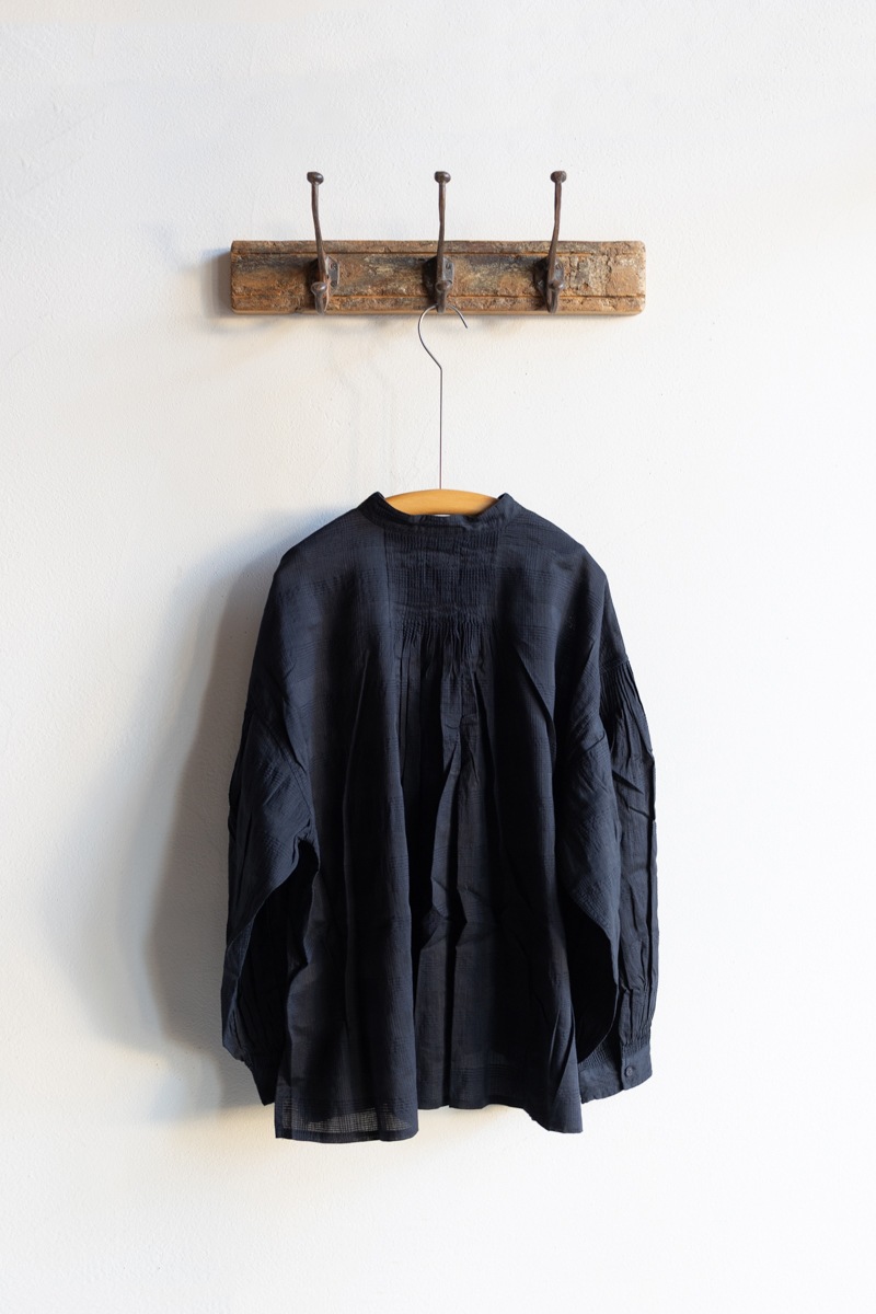 maison de soil メゾンドソイル | COTTON/SILK SELF FINE CHECK BANDED