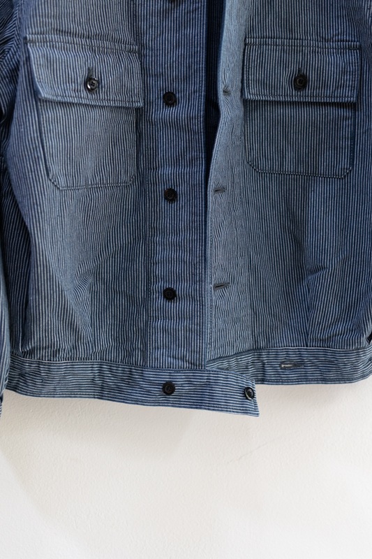 OUTIL ウティ 23AW インディゴストライプフレンチネイビージャケット OUTIL ウティ | VESTE CAEN Col : Indigo Stripe 通販 -t.m.p.