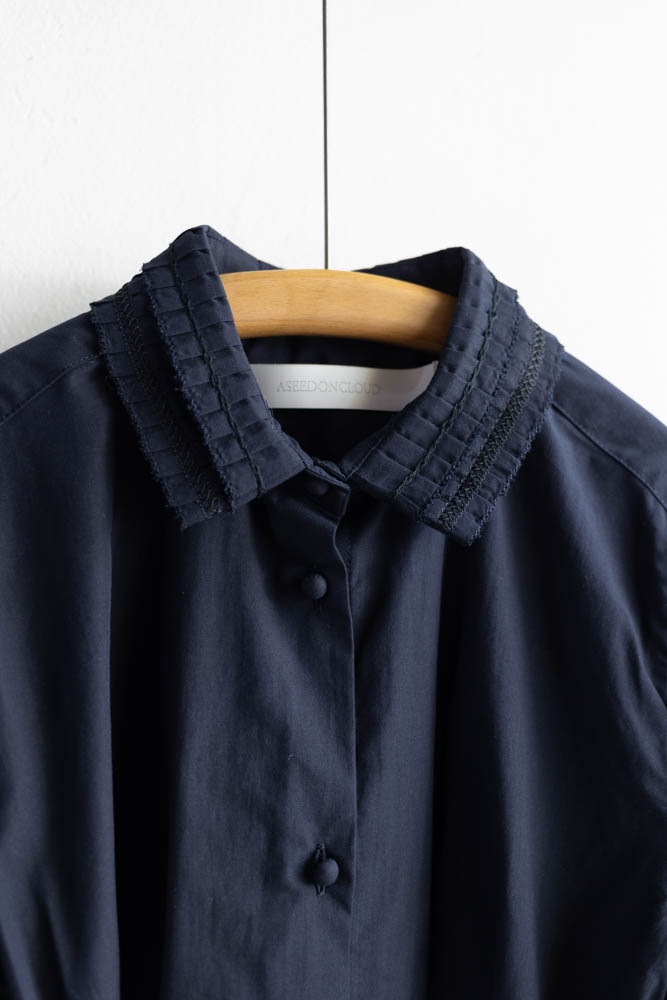【美品】  ASEEDONCLOUD / アシードンクラウド | Garden instrumentalist blouse コットン シャツ | O/S | ネイビー | レディース ASEEDONCLOUD アシードンクラウド | garden instrumentalist blouse