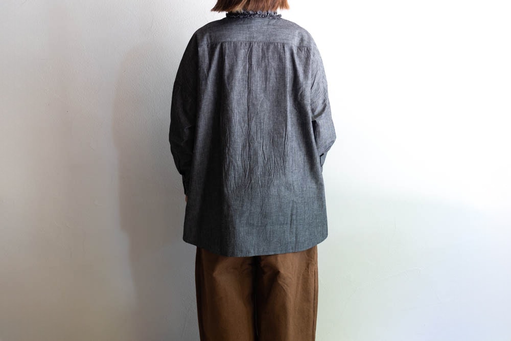 25ss Yarmo DUNGAREE RUFFLE SHIRTS シャツ Yarmo - Dungaree Ruffle Shirts - WHITE ヤーモ ダンガリー