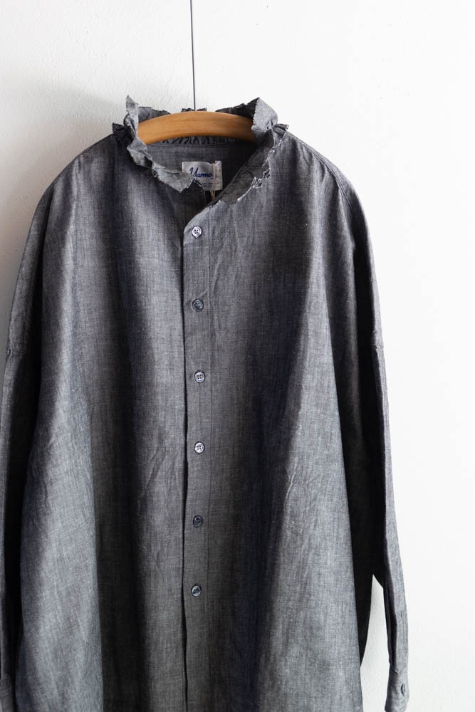 25ss Yarmo DUNGAREE RUFFLE SHIRTS シャツ Yarmo ヤーモ | Dungaree Ruffle Shirts Col : Black 公式通販