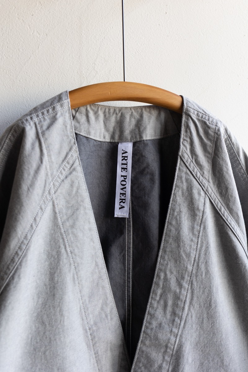 ARTE POVERA アルテポーヴェラ | 9OZデニム ノーカラーワークJKT Col