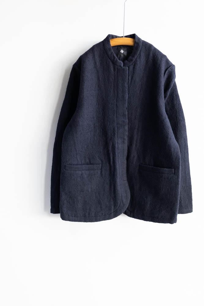 maison de soil メゾンドソイル | WOOL COTTON STAND COLLAR FLY FRONT