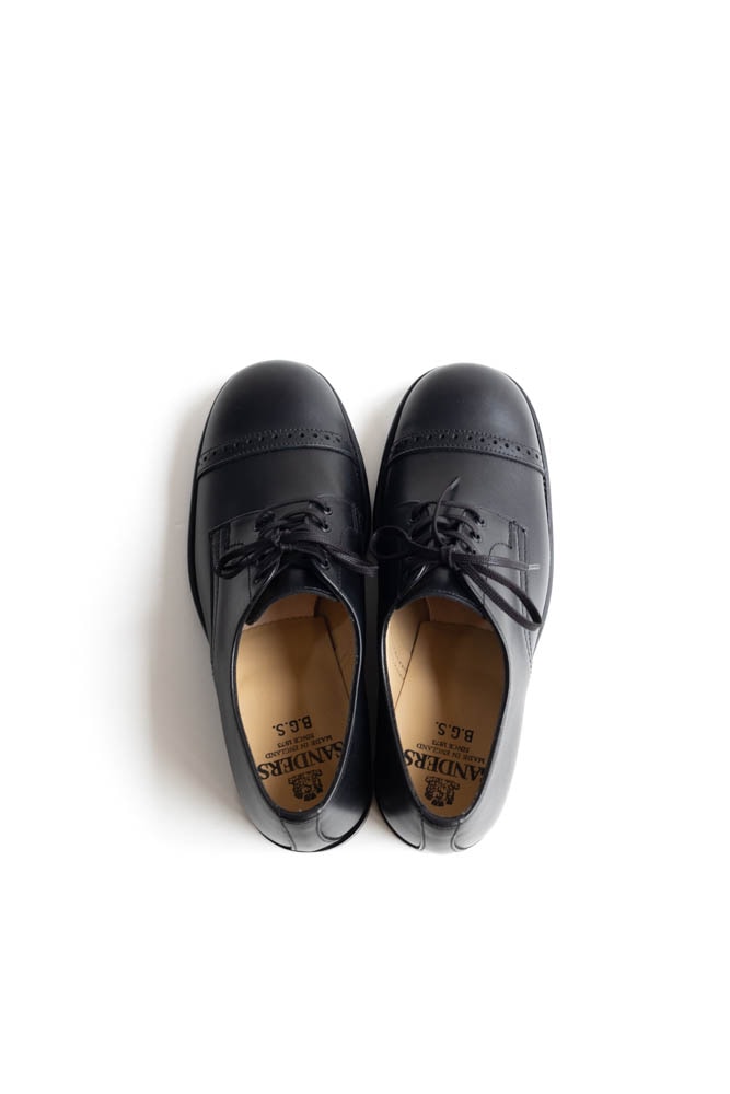 SANDERS サンダース | B.G.S. PUNCHED CAP DERBY Col : BLACK (B.G.S.