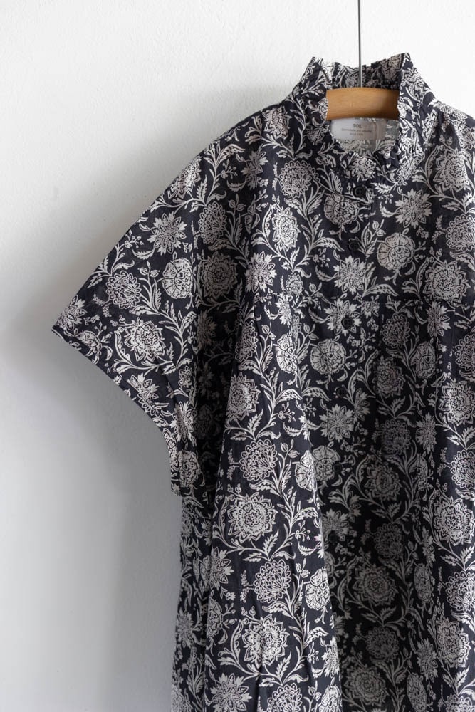 SOIL ソイル | 80s VOILE TWO TONE FLOWER PRINT FRILL COLLAR