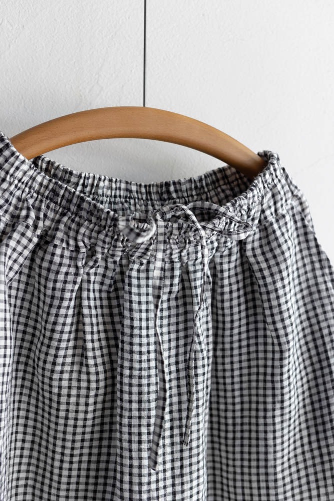 SOIL ソイル ／60s LINEN CHECK EASY SKIRT SOIL ソイル | 60s LINEN CHECK EASY SKIRT Col : OFF WHITE