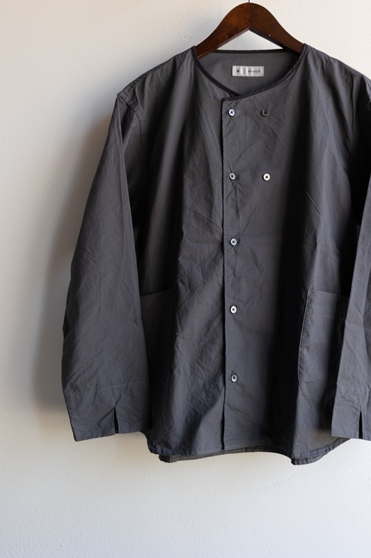 nisica ニシカ | ノーカラーダブルボタンジャケット Col : グレー 公式