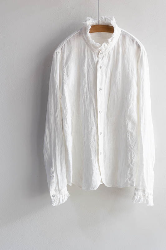 R&D.M.Co- (OLDMAN'S TAILOR) | LINEN HEMP GAUZE FRILL COLLAR
