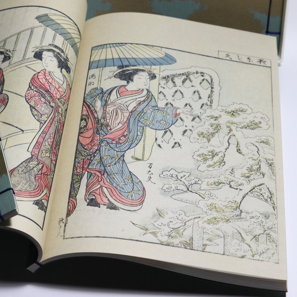 復刻版画本青樓美人合姿鏡A4サイズ3冊揃い大型本北尾重政勝川春章合筆