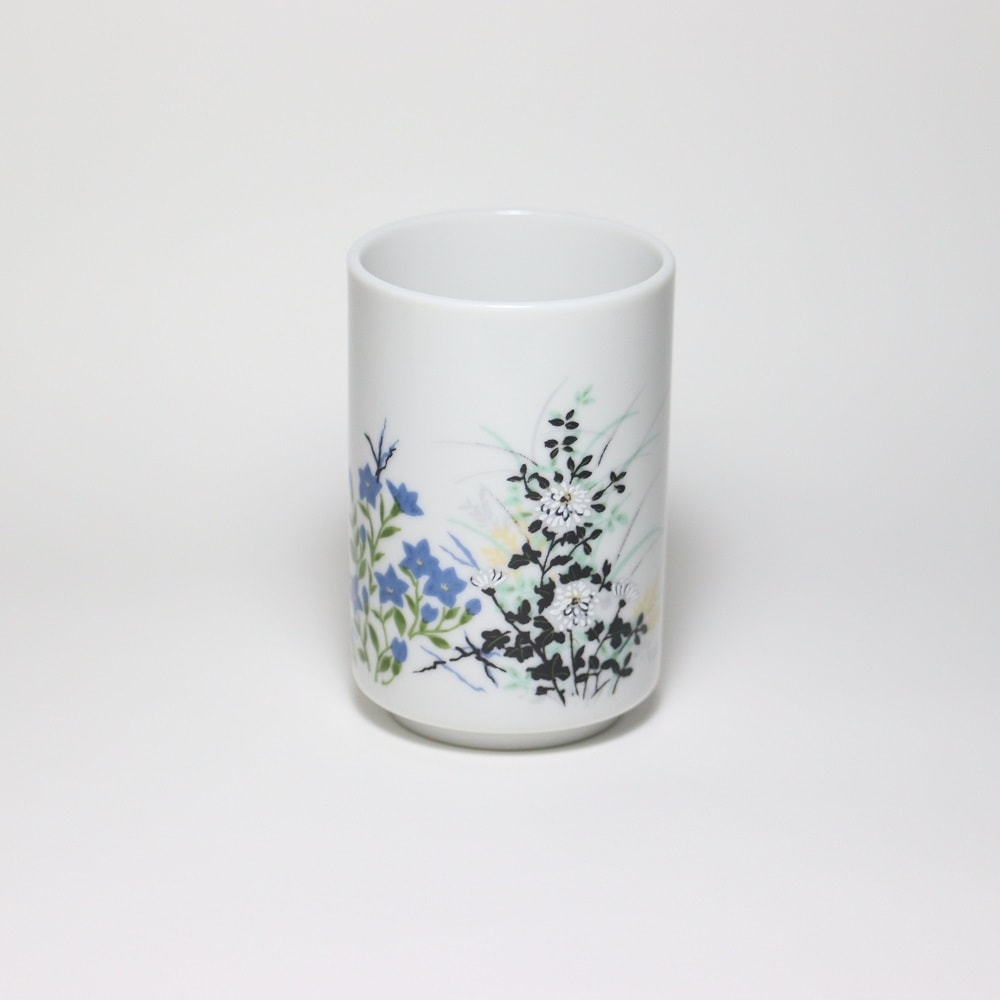 七宝内銀草花文盃　２客　送料無料 中国 唐物 古七宝内銀張 ☆真美☆u965 時代物 古七宝花