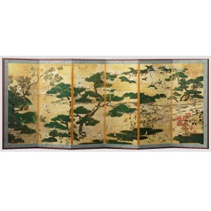 ミニチュア屏風 浜松図屏風 | ミニチュア屏風・絵巻 | 東京国立