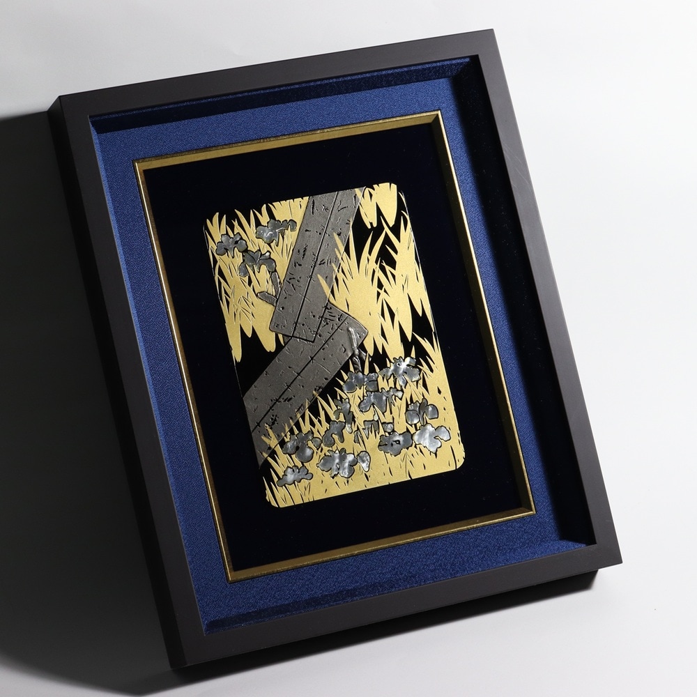額装 八橋蒔絵螺鈿硯箱【電鋳製】 | 名品複製 | 東京国立博物館