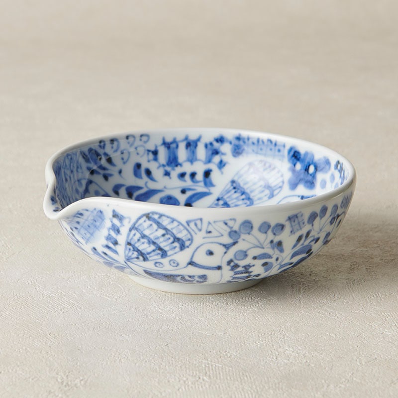 砥部焼 陽貴窯】片口鉢小 鳥更紗 | タイプ別,鉢・ボウル,片口鉢 | 砥部