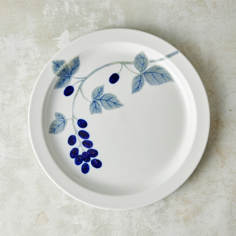 砥部焼 大皿 砥部焼 きよし窯】洋皿大 ブラックベリー | タイプ別,皿・プレート