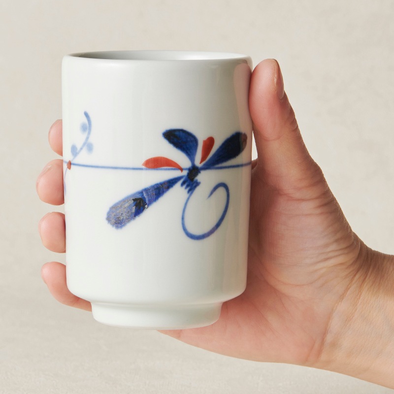 砥部焼 千山窯】湯呑大 上絵とんぼ | タイプ別,カップ,湯呑み