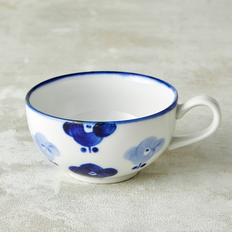 砥部焼 きよし窯】スープカップ あおいはな | タイプ別,カップ,スープ