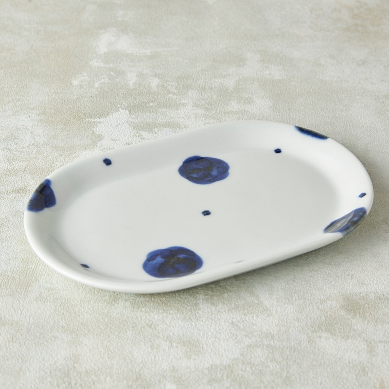 砥部焼 雲石窯】楕円皿 梅文 | タイプ別,皿・プレート,オーバル