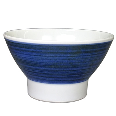 砥部焼・梅山窯・ごはん茶碗（大）ゴス巻【和食器通販e-tobeyaki.com】