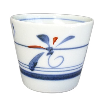 砥部焼・千山窯・蕎麦猪口（上絵とんぼ文）【和食器通販e-tobeyaki.com】