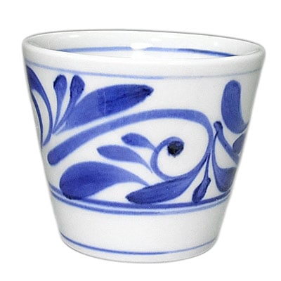 砥部焼き 千山窯 そば猪口（唐草）【和食器通販e-tobeyaki.com】