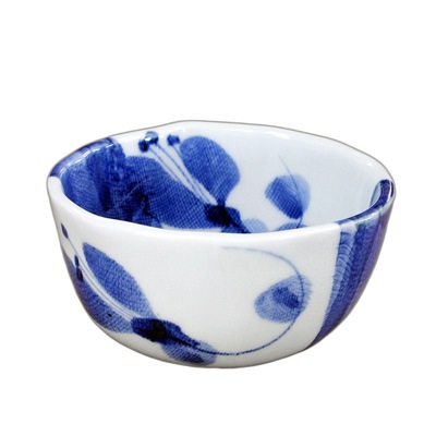 砥部焼 五松園 たたら楕円小鉢（和紙染め）【和食器通販e-tobeyaki.com】