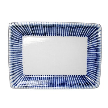 砥部焼・梅山窯・7.2寸布目角皿（十草文）【和食器通販e-tobeyaki.com】