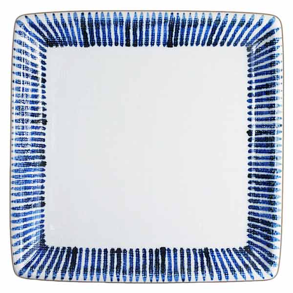 砥部焼 梅山窯 9寸布目角皿（十草）【和食器通販e-tobeyaki.com】