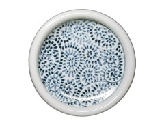 砥部焼　呉須わらび手（タコ唐草)八寸皿 砥部焼呉須わらび手（タコ唐草)八寸皿