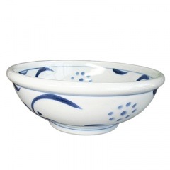 砥部焼・梅山窯・7寸玉縁鉢（内外太陽文）【和食器通販e