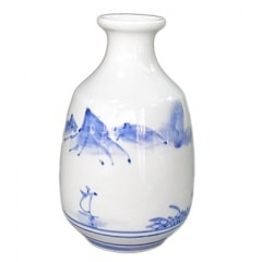 砥部焼・禎山窯・徳利（山水）【和食器通販e-tobeyaki.com】