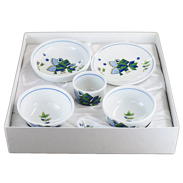 砥部焼 大西陶芸 お食い初め食器（さかな）【和食器通販e-tobeyaki.com】