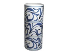 砥部焼・梅山窯・筒花入れ（唐草文）【和食器通販e-tobeyaki.com】